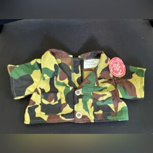 Build A Bear NWT BAB Green Camo Military Jacket Clothing